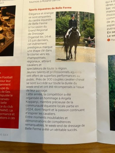 🇫🇷Notre super coach/monitrice Alizée Adamek ici sur Thena, avec un jolie article sur notre concours Grand Régional de Dressage. Une belle réussite de toute notre équipe! 🤩
🇬🇧 Our super coach/instructor Alizée Adamek here on Thena, with a nice article about our Grand Regional Dressage competition. A great success for our whole team!🤩